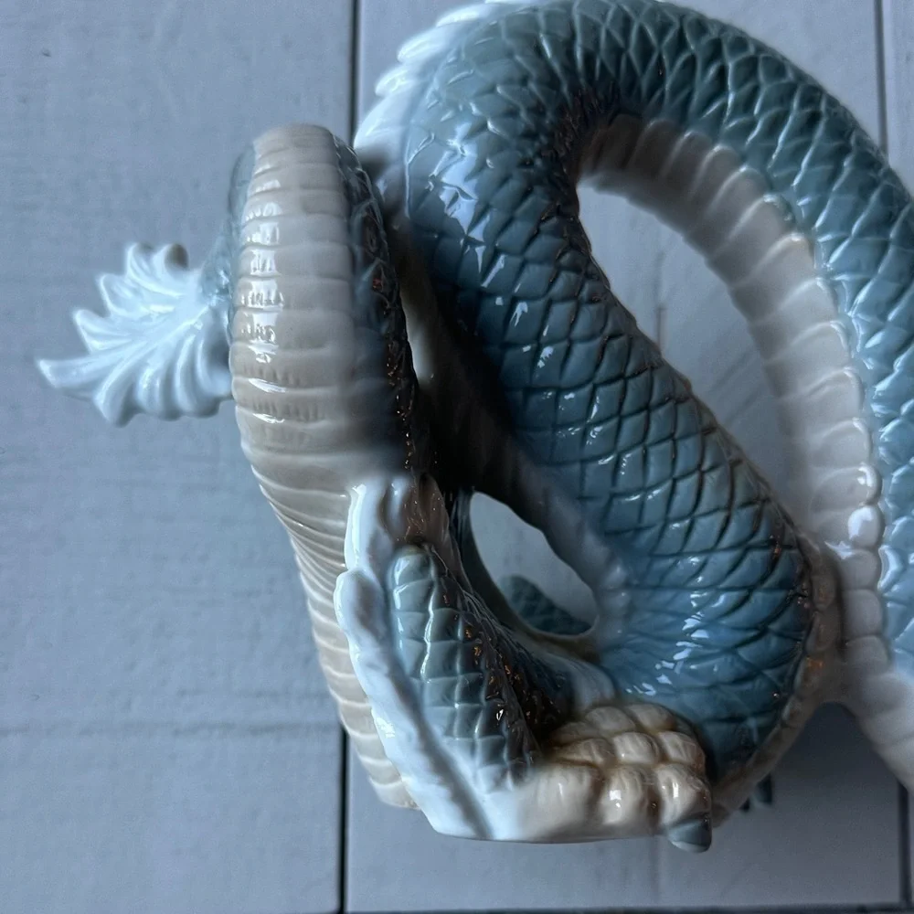 Vintage Chinese Foo Porcelain Dragon Figurine Collectible_6